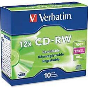 700MB High-Speed Branded CD-RW Media with Slim Case – Pack of 10