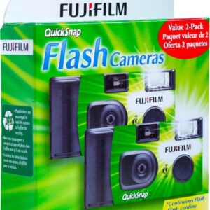 Fujifilm Quicksnap Flash 400 Single-Use Camera with Flash 2-Pack (54 Exposures), Black