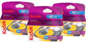 Kodak Power Flash Disposable Single Use Camera 800 ISO 35mm with Flash 27 Exposures (3 Pack) for High Definition (HD) Photos Plus 100% Silicone Wrist Band and a Microfiber Cleaning Cloth - Image 3