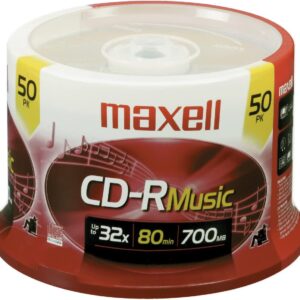 MAXELL CD-R 80 Music-Gold (50 PC Spindle) Blank CD-R Disc, (625156)