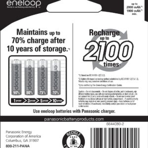 Panasonic BK-3MCCA8BA Eneloop AA 2100 Cycle Ni-MH Pre-Charged Rechargeable Batteries (Pack of 8) – BK3MCCA8BF