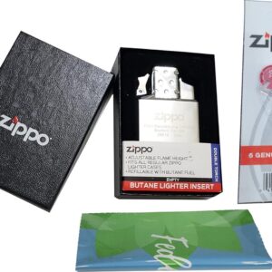 Zippo Double Torch Lighter Insert (65827) with Bonus Flints and Microfiber Cleaning Cloth
