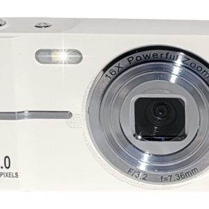 Compact HD Digital Camera (WHITE) 50MP 16X Zoom High Definition 1080P Point and Shoot Camera 32GB Memory Card