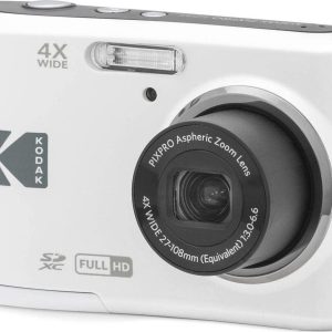 KODAK PIXPRO FZ45-WH 16MP Digital Camera 4X Optical Zoom 27mm Wide Angle 1080P Full HD Video 2.7  LCD Vlogging Camera (White)