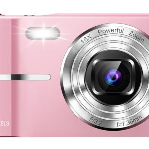 Compact HD Digital Camera (PINK) 50MP 16X Zoom High Definition 1080P Point and Shoot Camera 32GB Memory Card